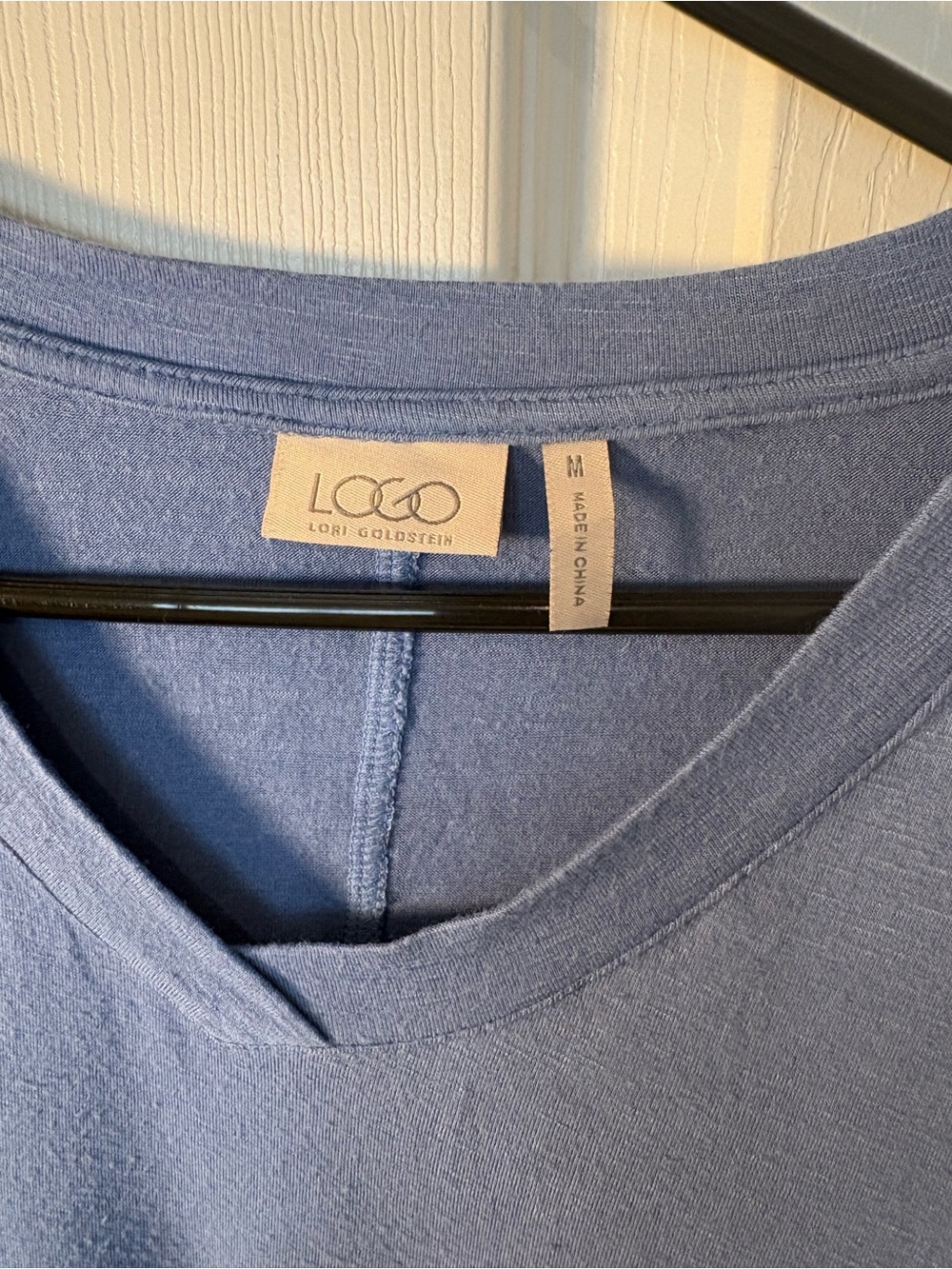 LOGO by Lori Goldstein Dusty Blue V-Neck Tunic - Picture 3 of 6